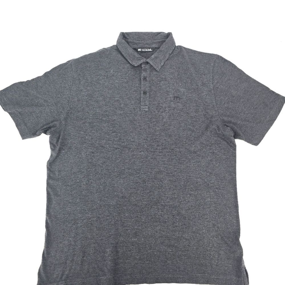 Travis Mathew Stripe Polo Shirt Size L